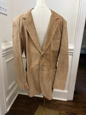 Vintage William Barry Suede Leather Jacket 70s Size 40 Made in USA